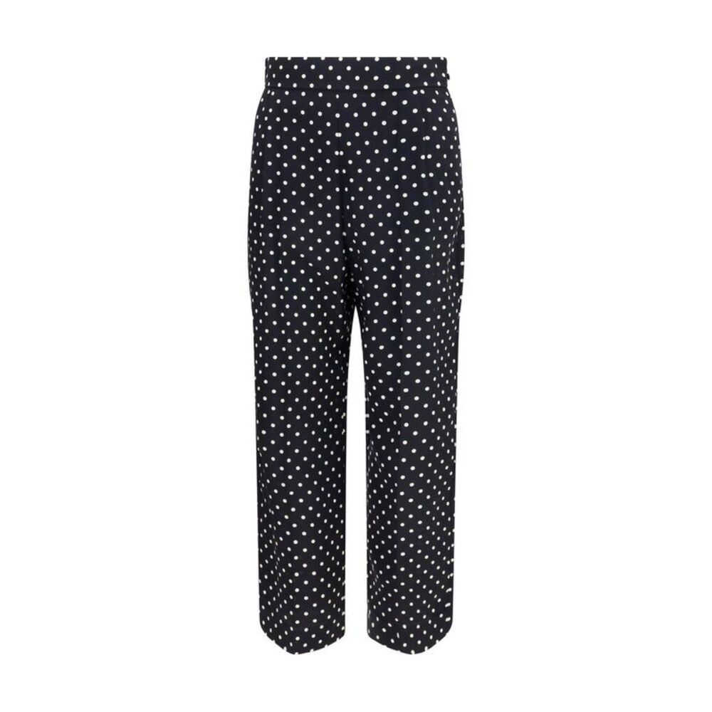 Valentino Garavani Black Silk Cropped Women's Pants